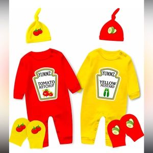 NWOT- Baby Bodysuit Costume  Set - KETCHUP & MUSTARD